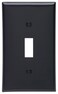 Leviton 1-Gang Toggle Device Switch Wallplate, Standard Size, Thermoplastic Nylon, Device Mount, 80701-E, Black