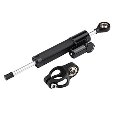 Keenso Universal Steering Damper, Motorcycle Steering Damper Stabilizer Linear Reversed Safety Control With Mounting Bracket