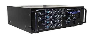 EMB EBK37 PRO 700W DJ Digital Karaoke Home Mixer and Stereo Amplifier Remote Key Control 2 Microphone Input RCA Audio Video Input/Output Digital Key Control