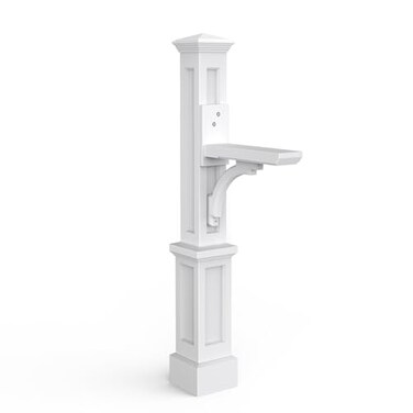 Mayne Newport Plus Decorative Mailbox Post, White