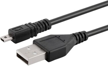Eeejumpe Black USB 2.0 A to 8-Pin Mini B Cable w/Ferrite - 2M / 6ft for Nikon CoolPix S630