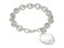 GUESS "Basic" Silver G Logo Heart Link Bracelet, 7.5