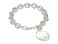 GUESS "Basic" Silver G Logo Heart Link Bracelet, 7.5