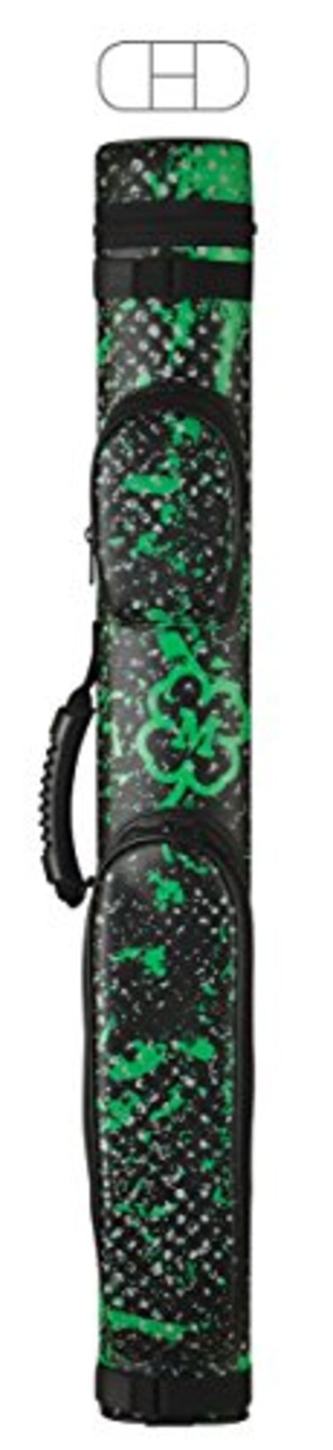 McDermott 75-0937 Green Grunge Billiard Pool Cue Case 2x2