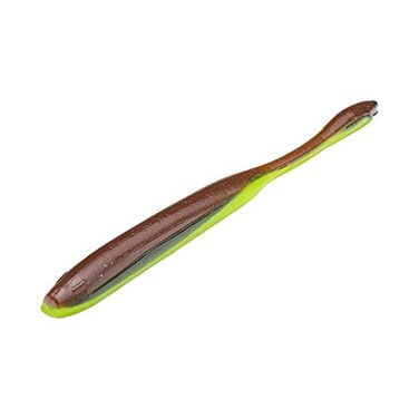 Strike King KVD Dream Shot Fishing Lure, Soft Plastic Worm, Hinged Tail Section, Coffee Scent, Salt Impregnated, Open Pour Technology