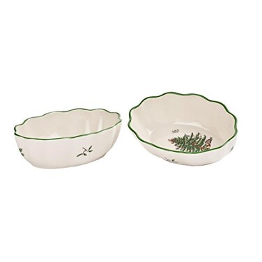 Spode Christmas Tree Fluted Oval Serving Dishes - Set of 2