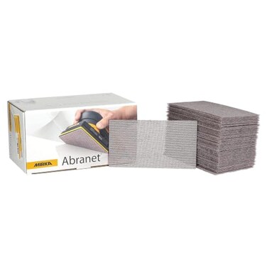 Mirka Abranet 2.75x5 Inch 80 Grit Mesh Sanding Sheets, HookLoop, 50 Pack