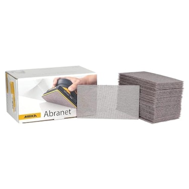 Mirka Abranet 2.75x5 Inch 220 Grit Mesh Sanding Sheets HookLoop, 50 Pack