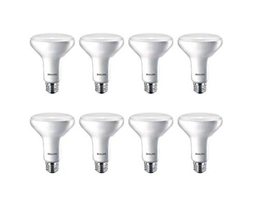 Philips LED Flicker-Free Dimmable BR30 Flood Light Bulb, 650 Lumen, Soft White Light ,2700K, 11W=65W, E26 Base, 8-Pack