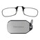 ThinOptics On- Nose Rectangular PortableConvenient Readers for MenWomen, ThinDurable Easily Attaches to Keychain, Backpack, Golf Bag, Blk Frames/Silver Case, 44 mm2.5