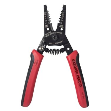Gardner Bender GS-360 Electrical Wire StripperLock Tool, Comfort Grip, SolidStranded Wire, 10-20 AWG,Red
