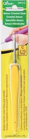 Clover 1041/C Yellow Amour Crochet Hook, Size C, 2.75mm