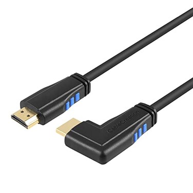 CableCreation 4K 60HZ HDMI Cable Right Angle 90 Degree, Ultra HD, 3ft Black