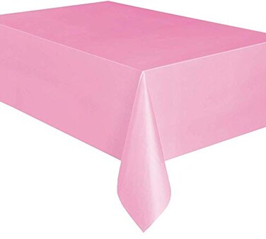 Unique Lovely Pink Solid Rectangular Plastic Table Cover ,54" x 108"1 Count - Elegant DesignPremium Quality, Ideal For Parties, EventsEveryday Use