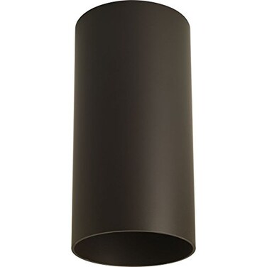 Progress Lighting 6" Cylinder Flush Mount Light, Bronze