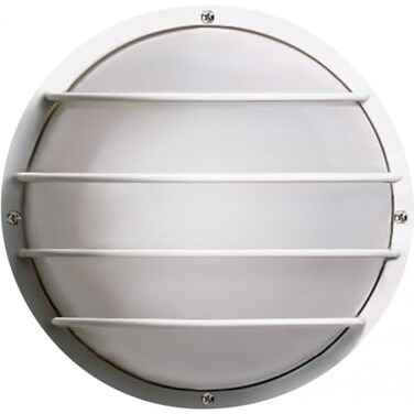 Nuvo SF77/861 Bulkhead 1-Light Round Cage 75W A19, White