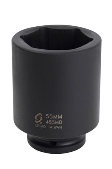 SUNEX TOOLS 455MD 3/4" Drive Deep 6 Point Metric Impact Socket 55mm