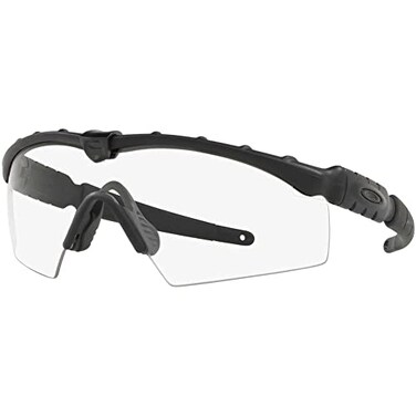 Oakley Mens OO9213 M Frame 2.0 Industrial Rectangular Sunglasses, Matte Black/Clear Polarized, 32 mm
