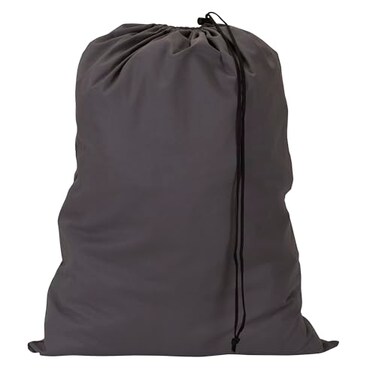 Household Essentials Cotton Laundry Bag with Drawstring Closure, Gray