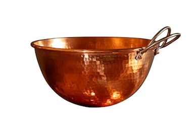 Sertodo Copper Mixing Bowl with HandleHand Hammered1.5 Qt, 8 in