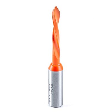 Amana Tool 317015 Solid Carbide Dowel Drill Bit Through Hole Boring Drill Bits 5mm Dia x 70mm Long x 10mm Shank Left Hand