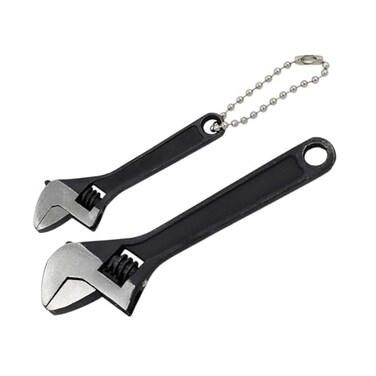 GENNEL 2pcs ,2.5 inch4 inchMini Adjustable Wrench, Black Small Spanner