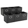 MAX Houser 6 Pack Foldable Fabric Storage Bins with Handles, Black