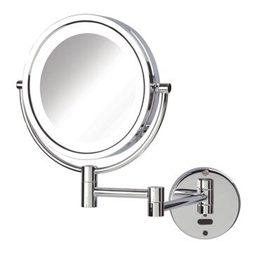 JERDON Lighted Wall-Mount Makeup Mirror - 8X - Chrome - JRT9500CL