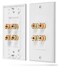 Fosmon Two Speaker Home Theater Banana Binding Post Coupler Wall Plate
