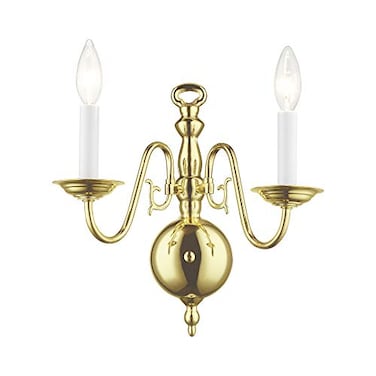 Livex Lighting 5002-02 Williamsburgh 2-Light Wall Sconce, Polished Brass