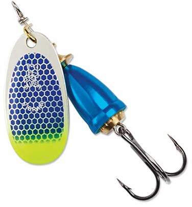 Rapala Blue Fox 60-40-316IC Classic Vibrax 04 Tackle, Blue Scale Chartreuse Tip UV, 3/8