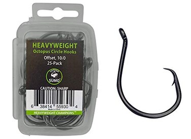 Catfish Sumo Heavyweight Catfish Hooks - Offset Octopus Circle Hooks - 25 Pack ,10/0