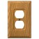 Amerelle 4025D Carson Wallplate, 1 Duplex, Wood, Light Oak, 1-Pack