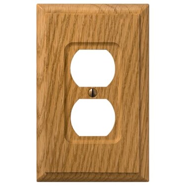 Amerelle 4025D Carson Wallplate, 1 Duplex, Wood, Light Oak, 1-Pack
