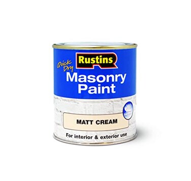 Rustins Quick Dry Masonry Paint Matte Cream 250ml8.5 Fl. Oz.