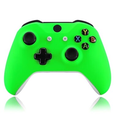 eXtremeRate Neon Green Soft Touch Grip Front Housing Shell Faceplate for Xbox One X S Controller Model 1708 - Controller NOT Included