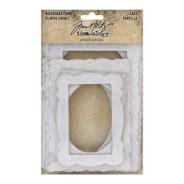 Tim Holtz, Advantus Baseboard Frames Lace Printed Bookboard, white
