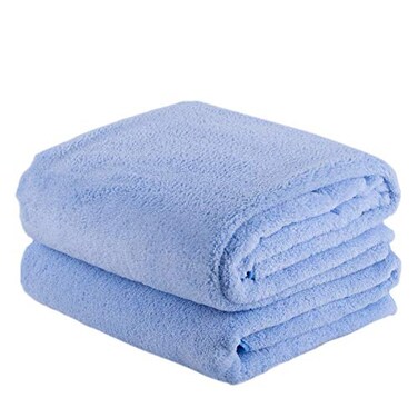 JML Microfiber Bath Towels, 30"x60", 2 Pack, Blue