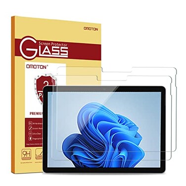 OMOTON [2 Pack Screen Protector Compatible for Microsoft Surface Go 3 / Surface Go 2 / Surface Go ,2021/2020/2018 Released, Tempered Glass High Definition