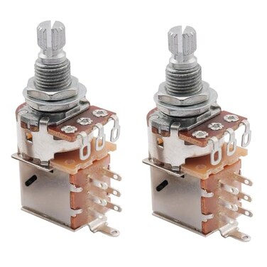 Musiclily Basic A500K Metric 18 Spline Split Shaft Push/Pull Pots 2Pcs