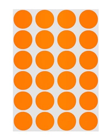 ChromaLabel Orange Dot Stickers, 3/4 Inch, 1008/Pack