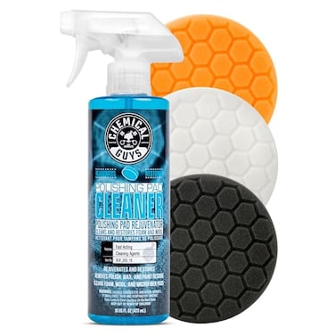 Chemical Guys, Hex-Logic Buffing Pad Sampler Kit with Cleaner, 6.5 in, 4-Pc