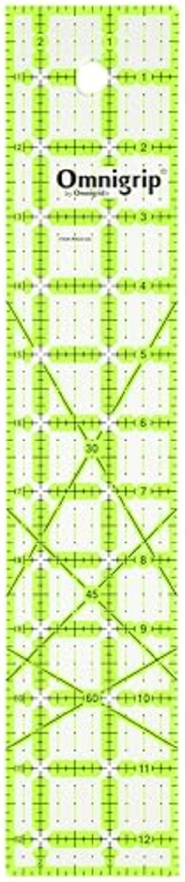 Omnigrid Omnigrip Non-Slip Rectangle Quilting Ruler, Cuts Two -1/2" x 12-1/2" Fabric