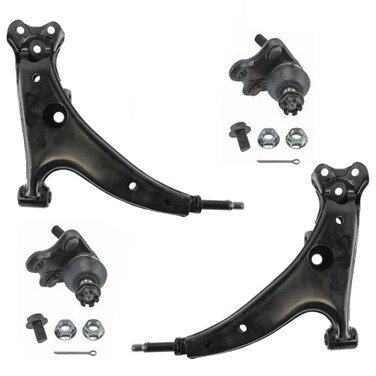 TRQ Front Lower Driver and Passenger Side Control Arm and Ball Joint Set 4