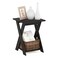 Furinno Modern Simplistic 2-Tier Side Table, Square End Table, Espresso