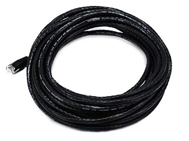 Monoprice 30FT 24AWG Cat6 550MHz UTP Ethernet Bare Copper Network Cable - Black