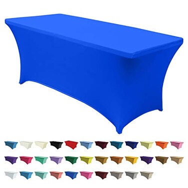 ABCCANOPY 6FT Spandex Table Cover, Stretch Fitted Tablecloth, Royal Blue