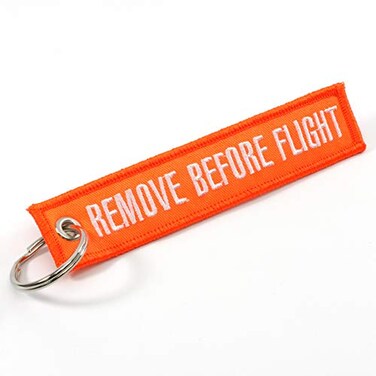 Rotary13B1 Remove Before Flight Keychain - NEON Orange/white