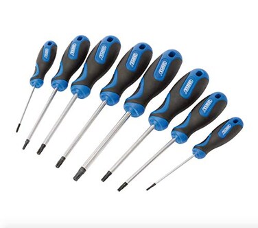 Wheels N 8PC SecurityTamperproof Torx TRX Star Soft Grip Screw Driver Set