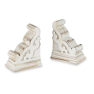 Mud Pie Corbel Bookend, White, One Piece
